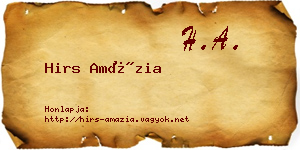 Hirs Amázia névjegykártya